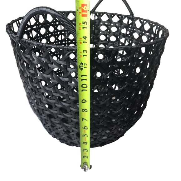 NEW NWT Kensie Storage Basket Tote Hamper Organizer Bin Woven Black 16" Tall - Picture 6 of 14